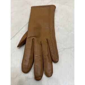 Vintage Gimbels Brown Leather Gloves Women Size Small S